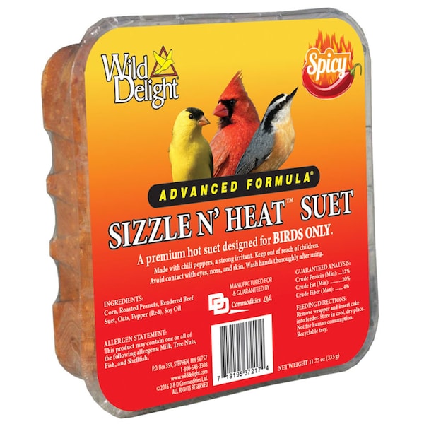 Sizzle N Heat Wild Delight Sizzle N Heat Songbird Beef Suet Wild Bird Food 11.75 oz 372175 - main